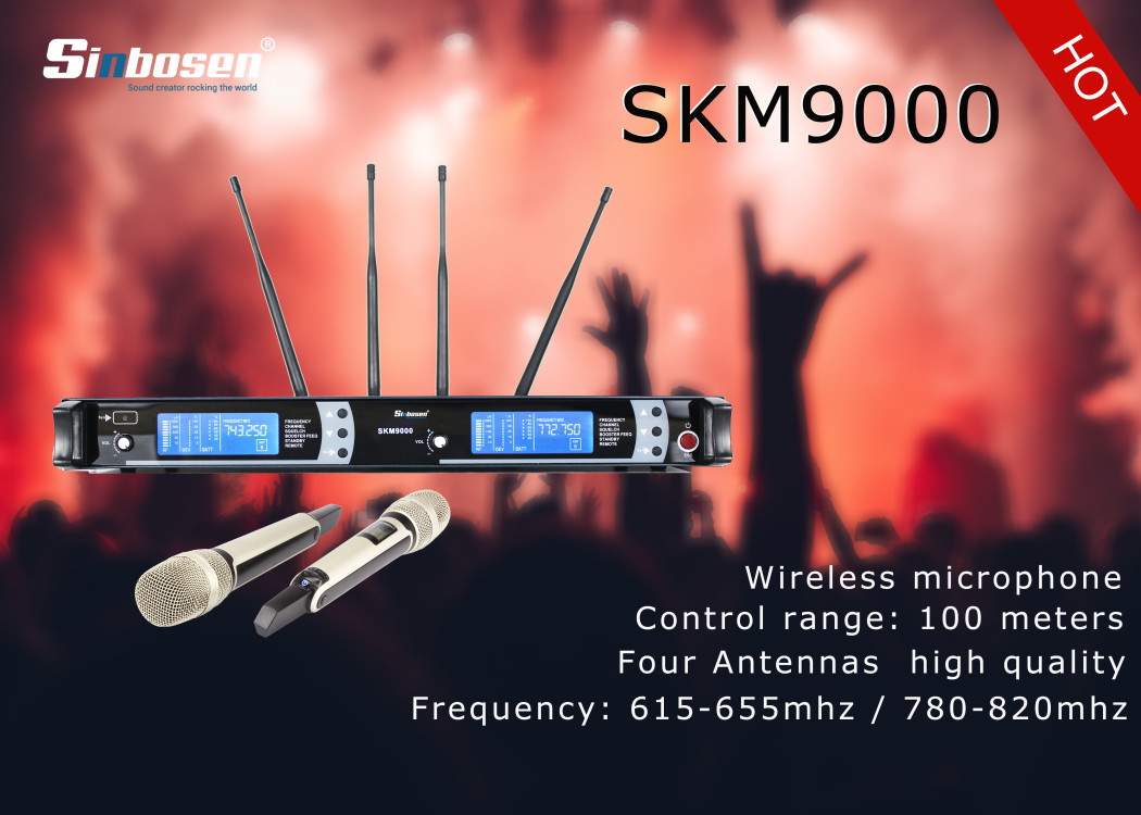 Sinbosen 2CH 100 meters range handheld professional wireless microphone