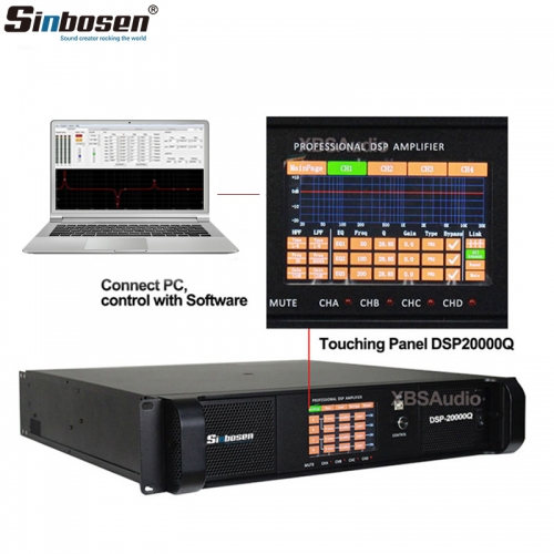 Sinbosen DSP20000Q 2200w 4 channel DSP power amplifier with dsp audio software