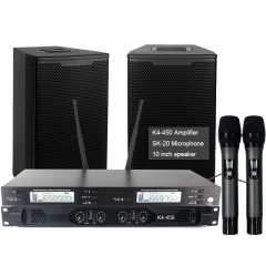 Sinbosenaudio sound system K4-450 digital 450w 4 channels amplifier with wireless microphone 10 inch speaker
