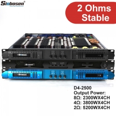 Sinbosen 2 ohms stable amplifier D4-2500 professional 4 channel 1u digital amplifier class d board