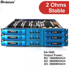Sinbosen D4-1600 4 channels 3900 watt professional dj amplifier class d 2 ohms digital amplifier